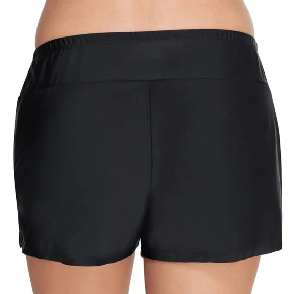 St. John's Bay Swim Short Bottom Color Black Built-In Brief - Picture 14 of 15